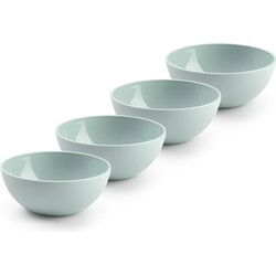 Plasticforte kommetjes/schaaltjes - 4x - dessert/ontbijt - kunststof - D17 x H7 cm - mintgroen - Kommetjes