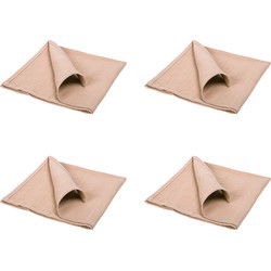 QUVIO Servet - 40x40 cm - Bruin - Set van 4