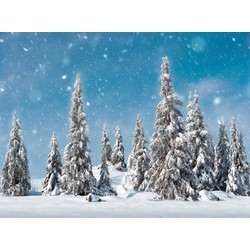 Hintergrund verschneite Tannenbäume 78x58 cm - My Village