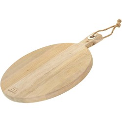 Snijplank rond met handvat 36 cm van mango hout - Snijplanken