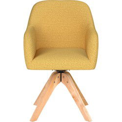 Eetkamerstoel Otis Oker Houten Swivel - Giga Meubel