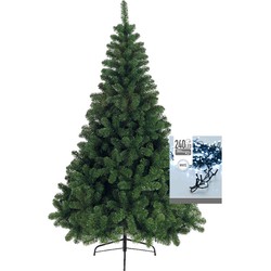 Kerstboom 180 cm incl. kerstverlichting lichtsnoer helder wit - Kunstkerstboom