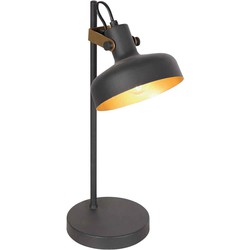 Mexlite - tafellamp - Prato - zwart - metaal - bureaulamp - E14 - 4120ZW