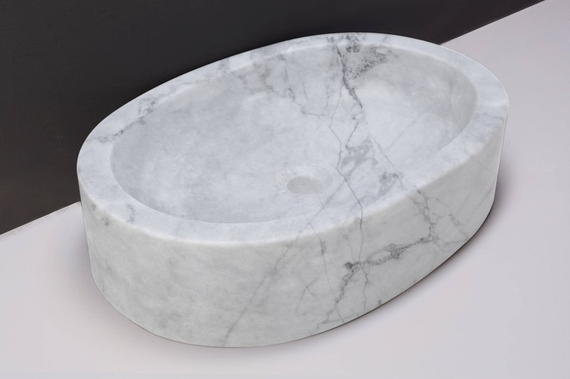 Forzalaqua Firenze Opzetkom 50x35x12 cm Carrara Marmer Gepolijst - 