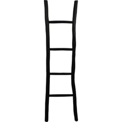 HSM Collection-Decoratieve Ladder -45x4x150-Zwart-Teak