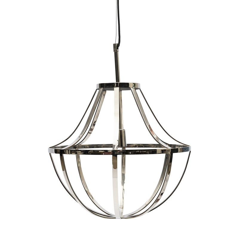 Riviera Maison Hanglamp, Plafondlamp, Lamp binnen - RM Whitley Bay Hanging Lamp M - Zilver - Staal - 
