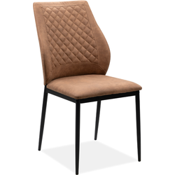 Set van 4 stoelen van gewatteerde stof met metalen frame, 48 cm  LILLIE