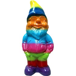 Tuinkabouter - Regenboog - 35 cm - Kunststof - Pride - grappige tuinkabouter - Tuinbeelden