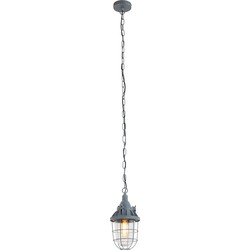 Mexlite hanglamp Ebbe - grijs - metaal - 17 cm - E27 fitting - 7890GR