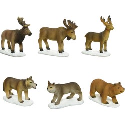 6x stuks kerstdorp accessoires dieren/rendieren - Kerstdorpen