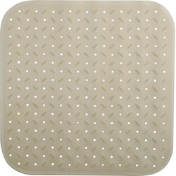 MSV Douche/bad anti-slip mat badkamer - rubber - beige - 54 x 54 cm - Badmatjes