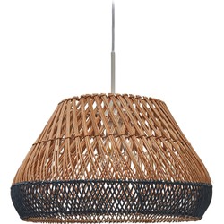 Kave Home - Daro lampenkap in rotan met natuurlijke afwerking en blauw geschilderd Ø 45 cm