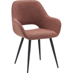 LABEL51 Eetkamerstoel Fer - Terra - Boucle - Black Frame