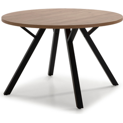 Ronde tafel met zwarte metalen poten L120 cm - BENI