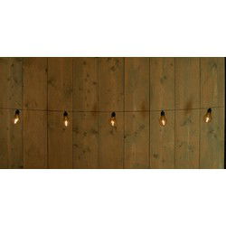 Solar 10 partylights met filament 4.5m/1.5m aanloopsnoer zwart / met steker en clip