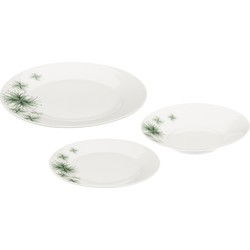 Porseleinen Serviesset Green Floral 6 persoons 18-delig