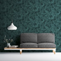 Livingwalls behang 3D-motief petrolblauw, blauw en groen - 53 cm x 10,05 m - AS-387184