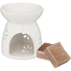 Amberblokjes/geurblokjes cadeauset - sandelhout geur - inclusief geurbrander - Geurbranders