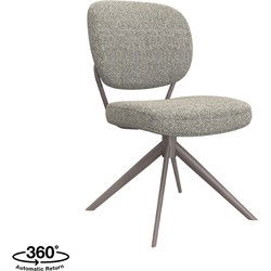 LABEL51 Eetkamerstoel Geneva - Truffel grijs - Boucle - Bronze Frame
