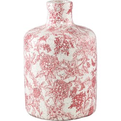 PTMD Rozy Red terracotta bottle round flower print L