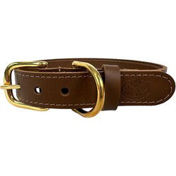 SAZZZ HALSBAND HOND BRAVEHEART CLASSIC LEER ZADEL BRUIN 42-50X3 CM