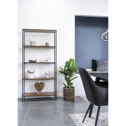 Wandkast Bruin - 5 Planken - MDF - Kast Vita