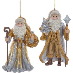 Ornament plastic santa l12cm goud