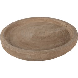 Clayre & Eef Serveerschaal  Ø 26x3 cm Bruin Hout Rond Presenteerschaal