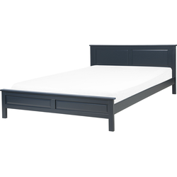 Beliani OLIVET - Tweepersoonsbed-Blauw-Dennenhout