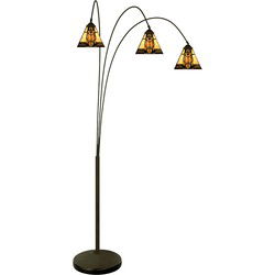 Lumilamp Tiffany Vloerlamp Beige Glas