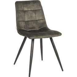 LABEL51 Eetkamerstoel Jelt - Hunter - Velours - Black Frame