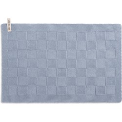 Knit Factory Gebreide Placemat - Onderlegger Uni - Licht Grijs - 50x30 cm