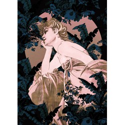 Sanders & Sanders fotobehang art nouveau blauw en roze - 200 x 280 cm - 611820