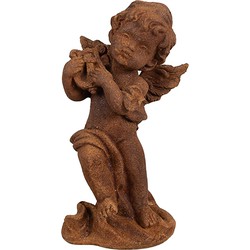 Clayre & Eef Decoratie Beeld Engel 14 cm Bruin Polyresin Religious sculpture