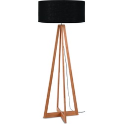 Vloerlamp Everest - Zwart/Bamboe - Ø60cm