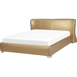PARIS  - Tweepersoonsbed - Goud - 140 x 200 cm - Leer