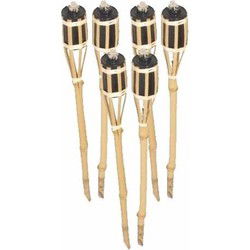 Tuinfakkels voor lampenolie - 6x stuks - 60 cm - bamboe - navulbaar - Fakkels