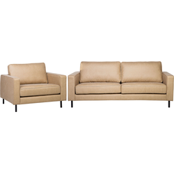 SAVALEN - Woonkamerset - Beige  - Kunstleer