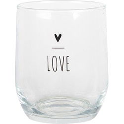 Clayre & Eef Waterglas 300 ml Transparant Glas Hart Drinkbeker