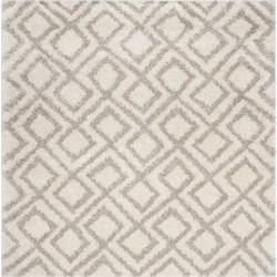 Safavieh Shaggy Indoor Geweven Vloerkleed, Arizona Shag Collectie, ASG740, in Ivoor & Beige, 201 X 201 cm