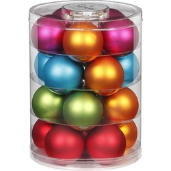 20x stuks kerstballen van glas gekleurd 6 cm - Kerstbal