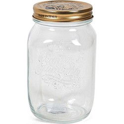 Bormioli Rocco keuken voorraadpotten - met schroefdop - glas - 1L - Voorraadpot