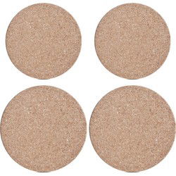 Set van 4x pannenonderzetters kurk rond 23 en 26 cm - Panonderzetters