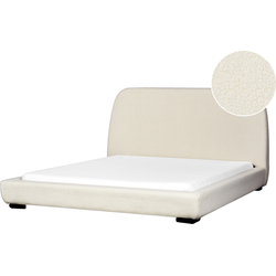 Beliani ROISEL - Tweepersoonsbed-Beige-Bouclé