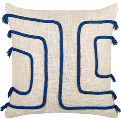 PLEIONE  - Sierkussen - Beige/Blauw - 45 x 45 cm - Katoen