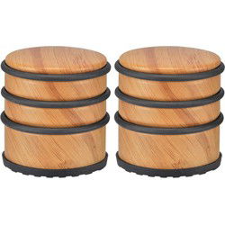 Set van 2x stuks bamboe en matelen deurstopper 7 cm binnen/buitendeuren - Deurstoppers