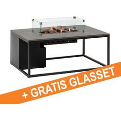 Cosi Fires Cosiloft lounge vuurtafel 120 cm zwart - grey top met gratis glasset