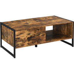 Furnilux - Salontafel Met Lade - Industrieel - Rechthoek - Hout - Metaal Zwart - MDF - 110 x 60 x 45 cm