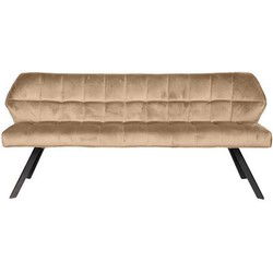 Eetkamerbank Champagne Velvet - Metalen Onderstel