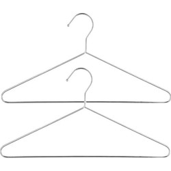 5Five Kledinghangers - 20x stuks - metaal - chrome - 21 x 40 cm - Kledinghangers